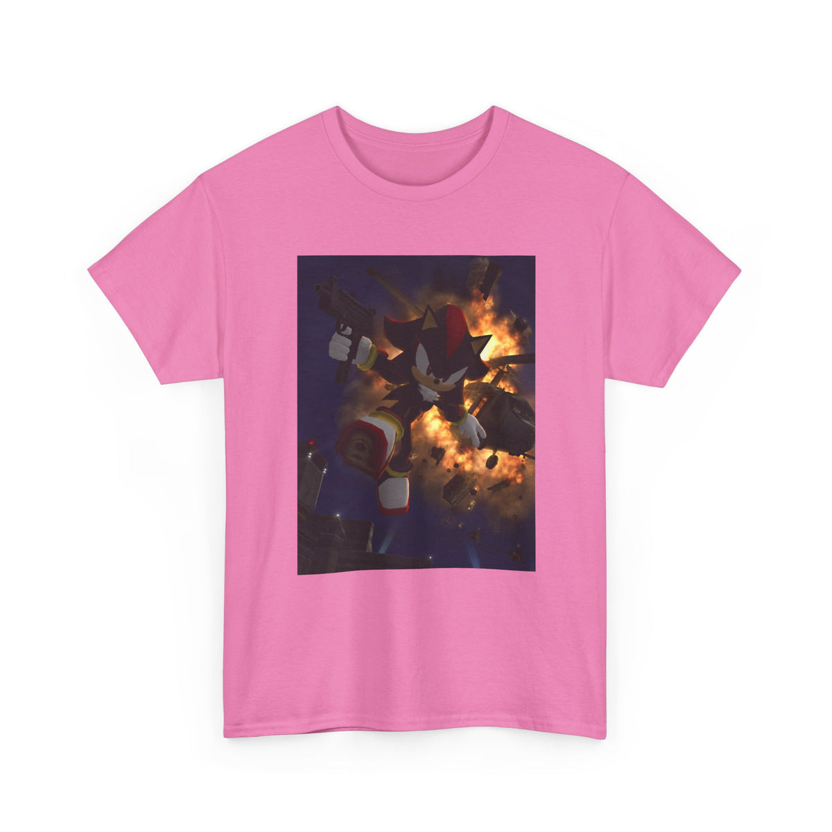 Shadow The Hedgehog With Uzi Amidst Explosion Tee