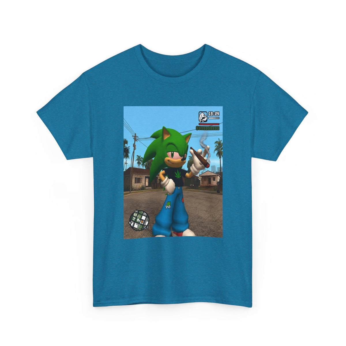 Green Hedgehog Blazin' In San Andreas Tee
