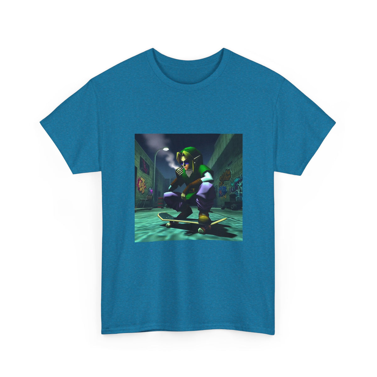 Skater Link Smoking In Dark Alley Tee