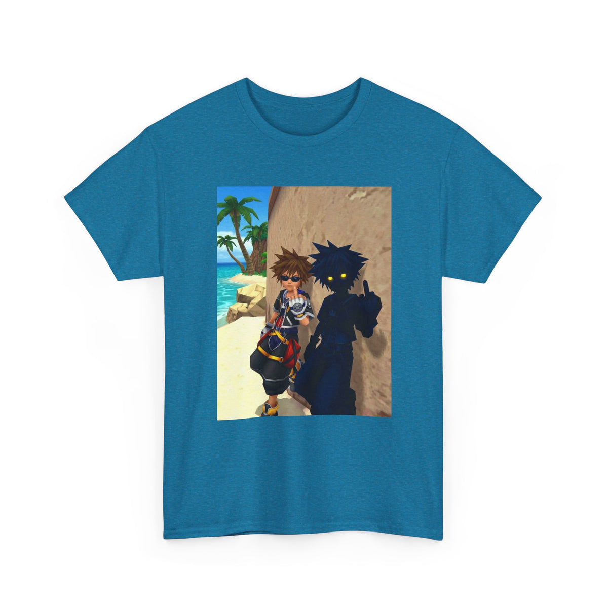 Sora And Shadow Flipping Off On Beach