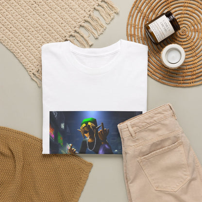 Edgy Ocarina Link Skater Flipping Off Tee