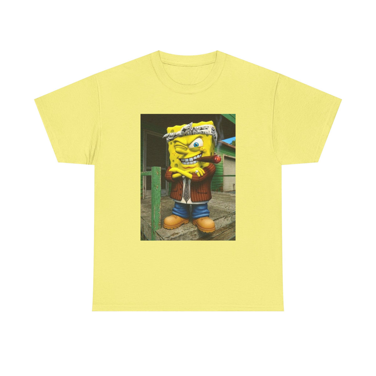 Gangster Sponge Winking and Smoking