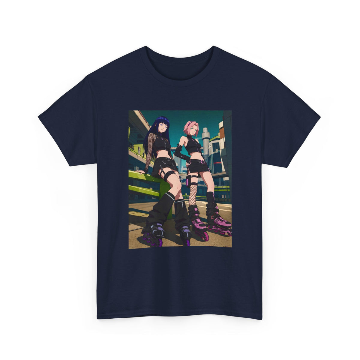 Anime Rollerblade Duo On City Street Tee