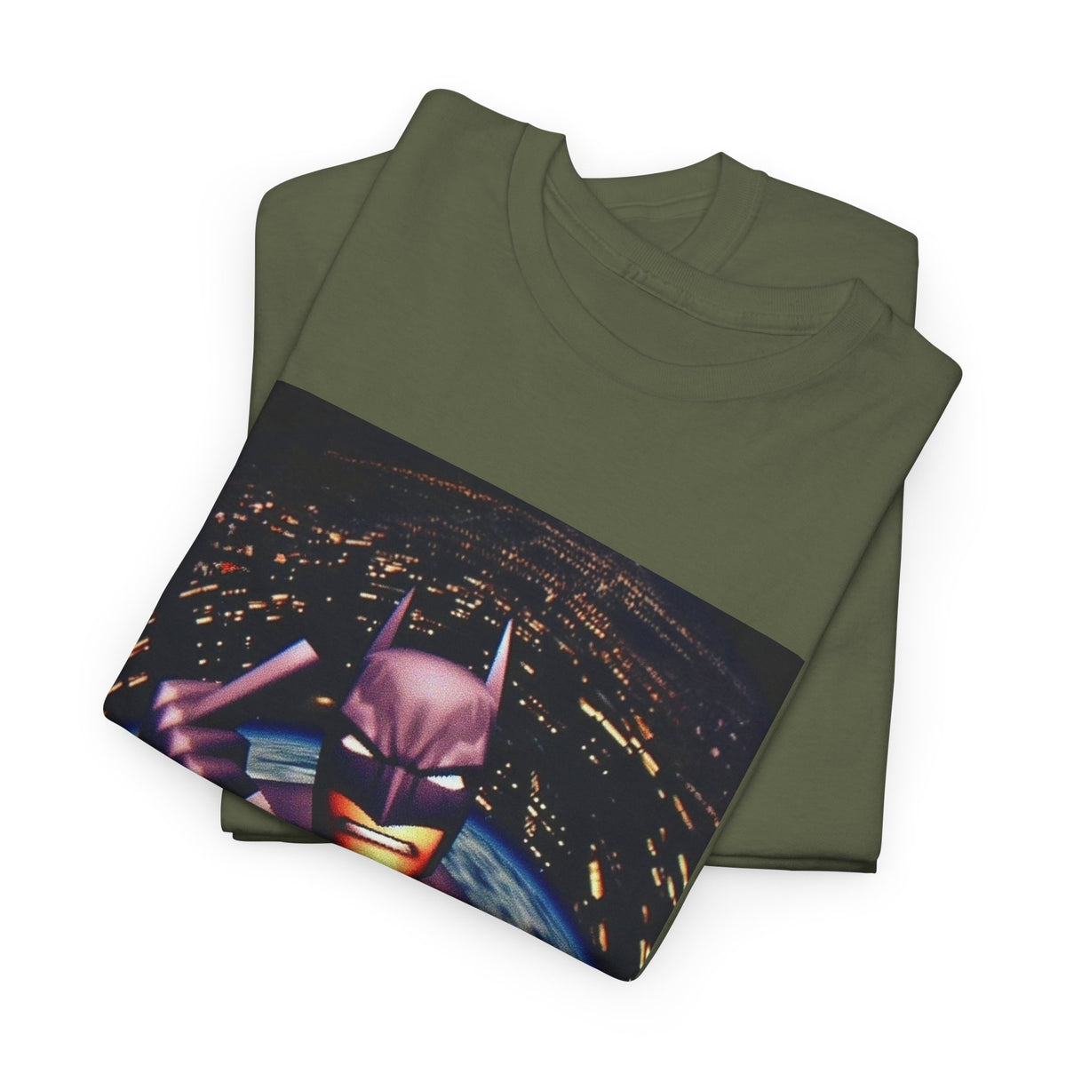 Pixel Batman Soaring Above Earth Tee