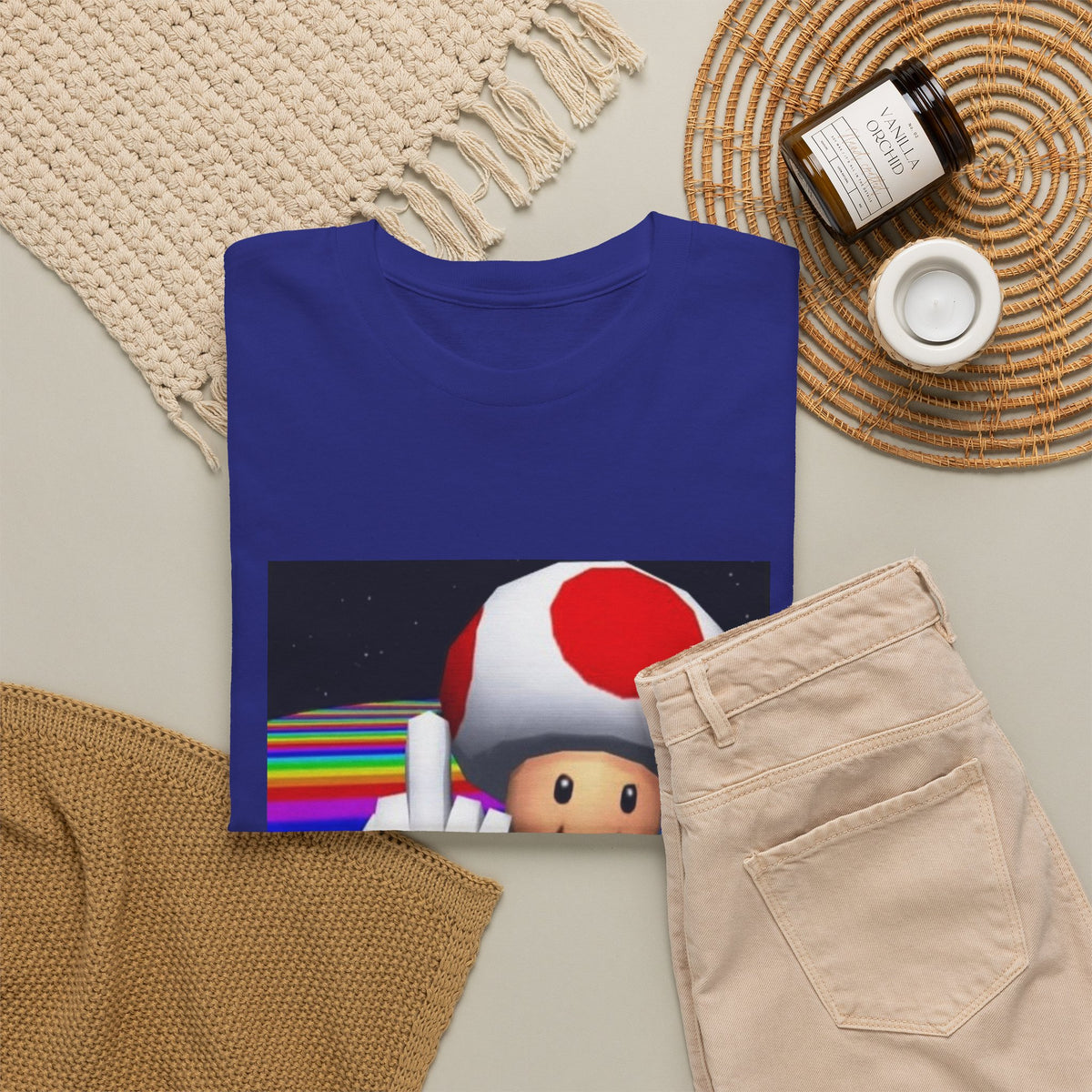 Toad Flipping The Bird On Rainbow Road Tee