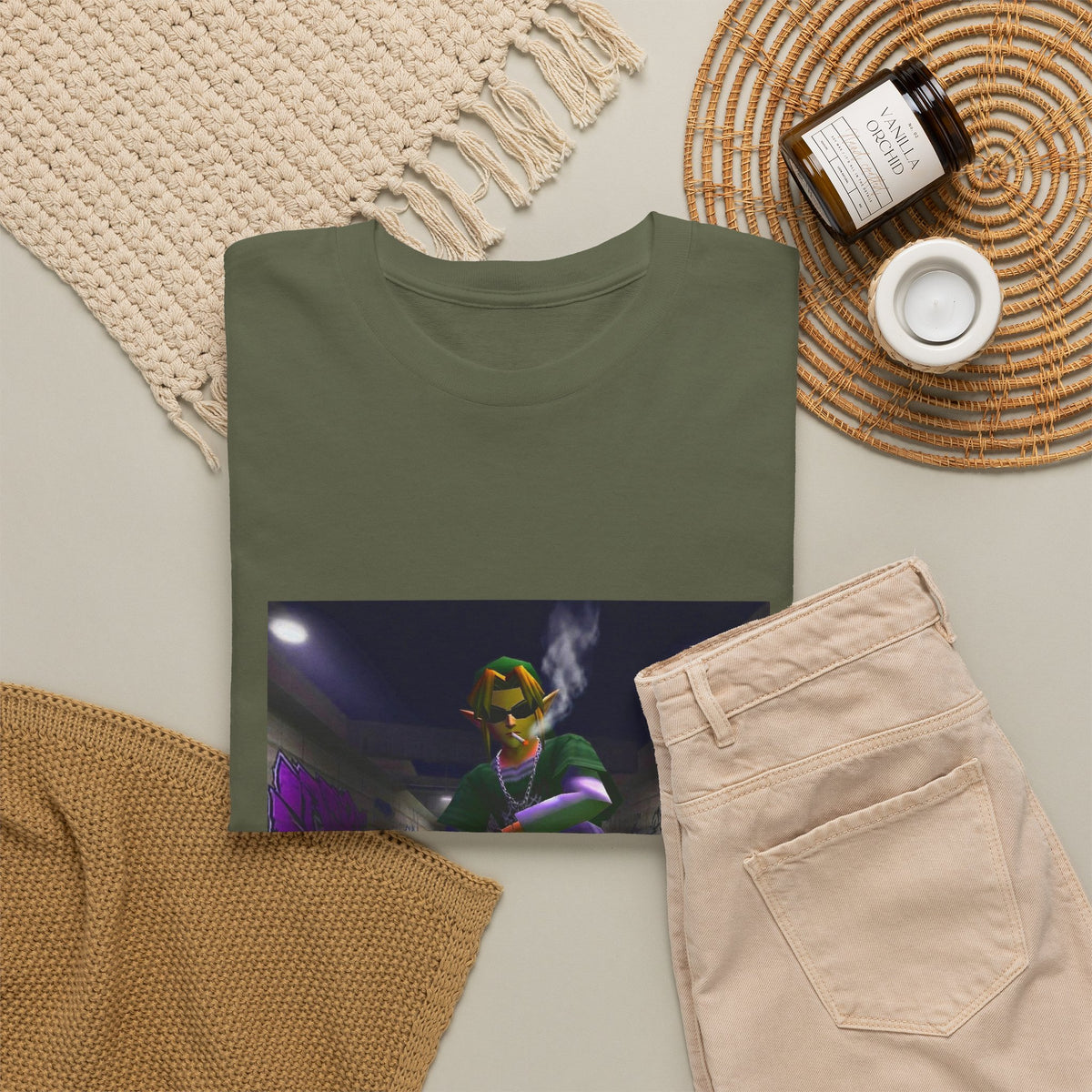 Stoner Link Skateboarding In Graffiti Alley Tee