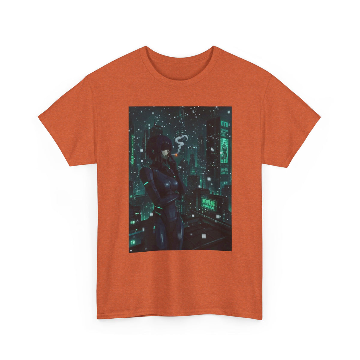 Cyberpunk Smoker In Neo-Tokyo Tee