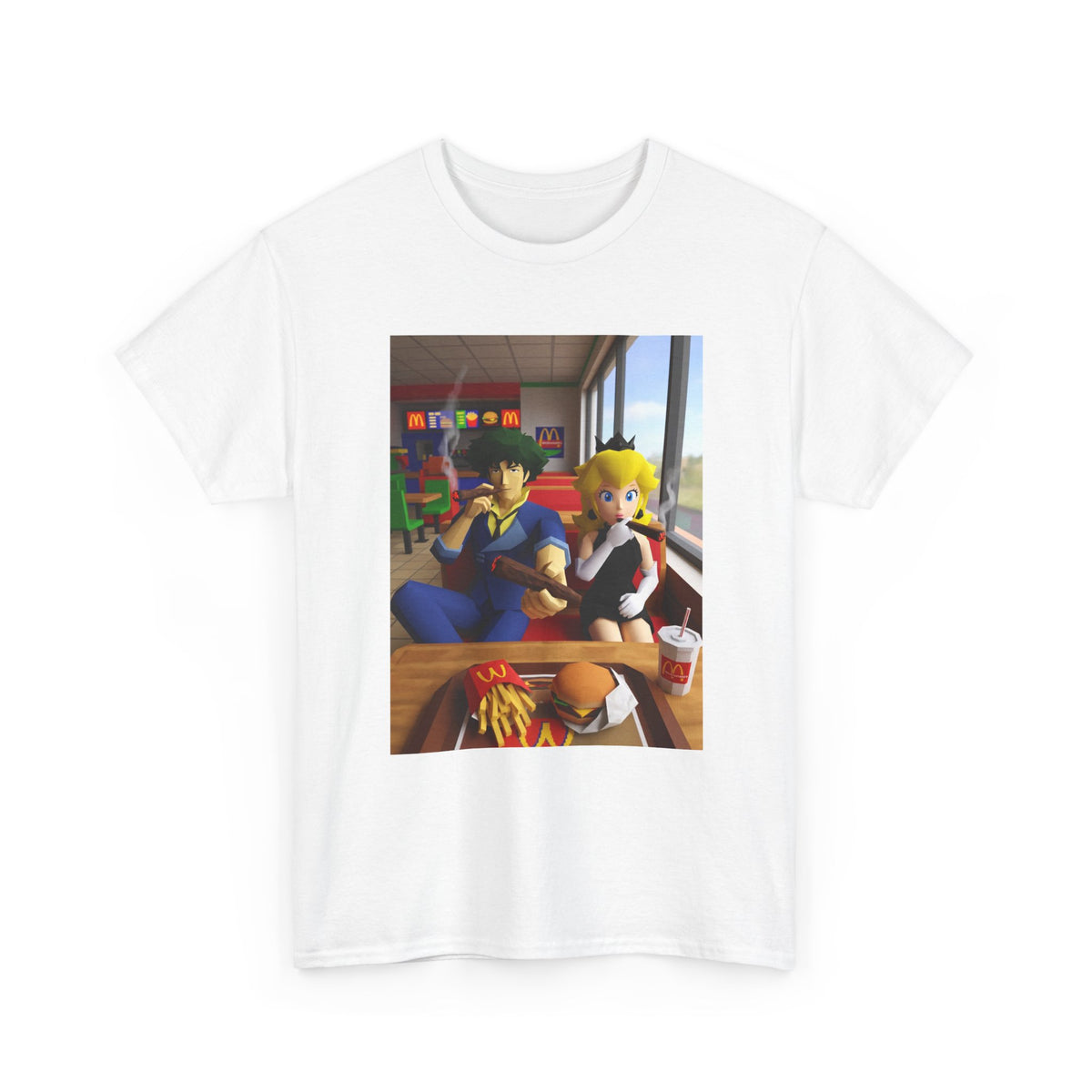 Spike and Peach Smoking Fast Food Tee