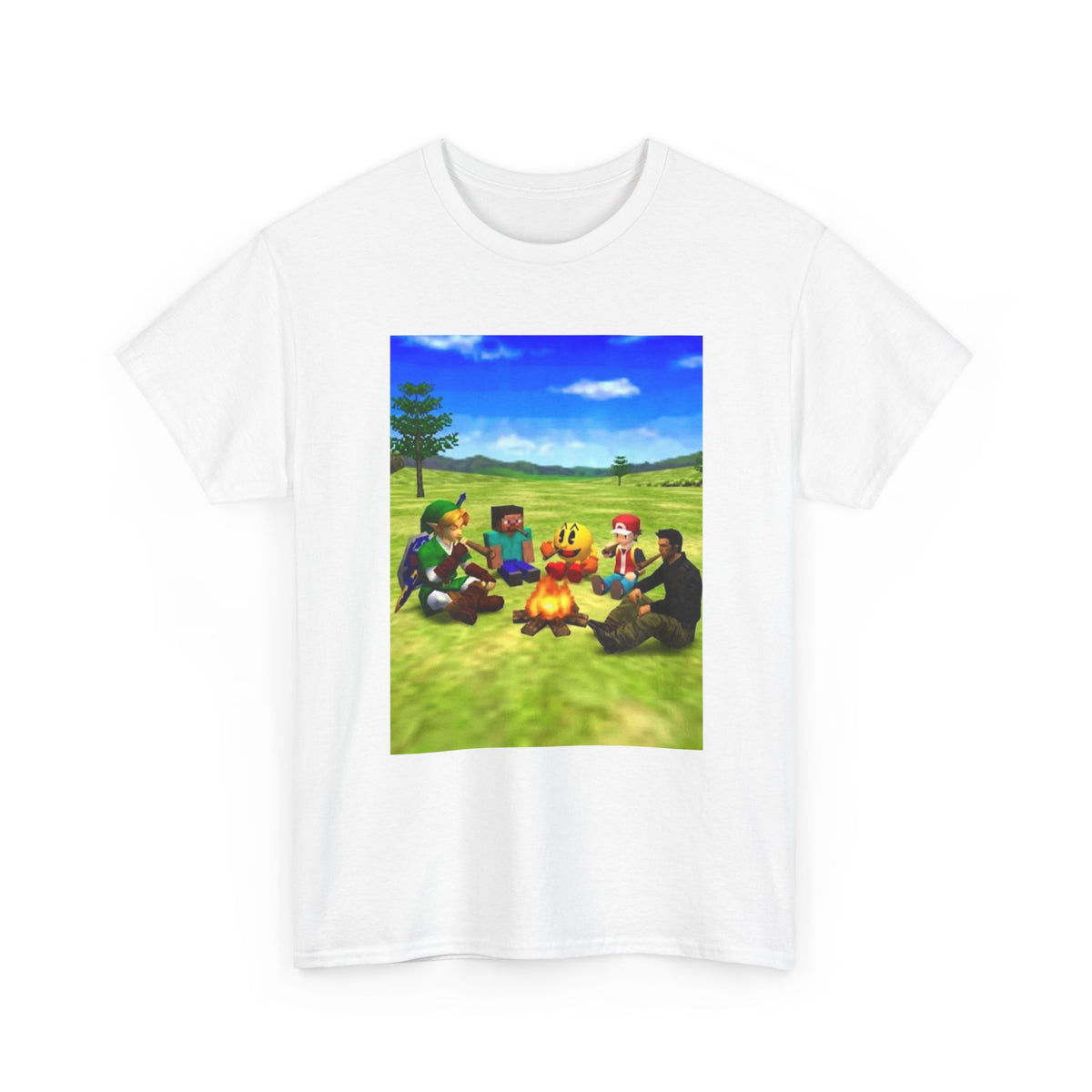 Iconic Gamers Smoking Around Campfire