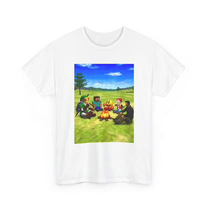 Iconic Gamers Smoking Around Campfire