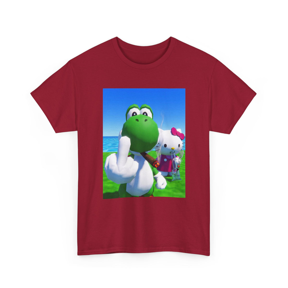 Yoshi Giving Finger And Hello Kitty Bong Rip