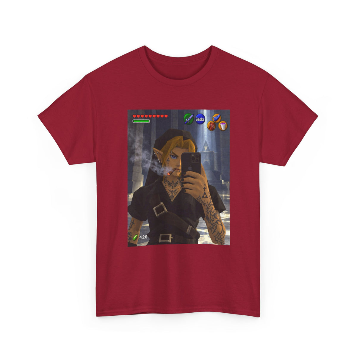 Edgy Link Smoking Selfie Tee