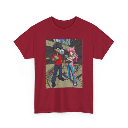 Skater Punk And Kitty Girl In Skater Park Tee