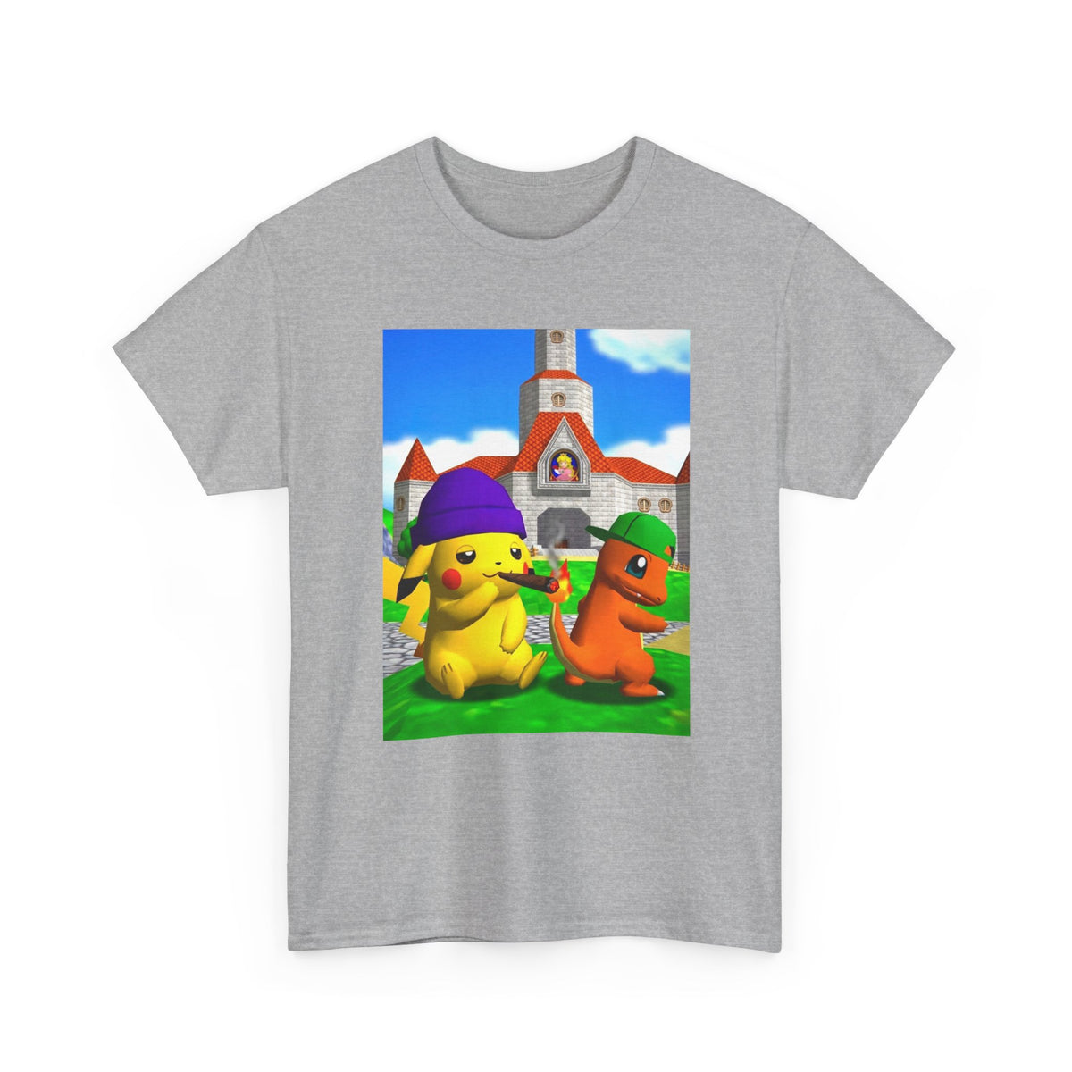 Pikachu And Charmander Chilling At Peach's Castle Tee