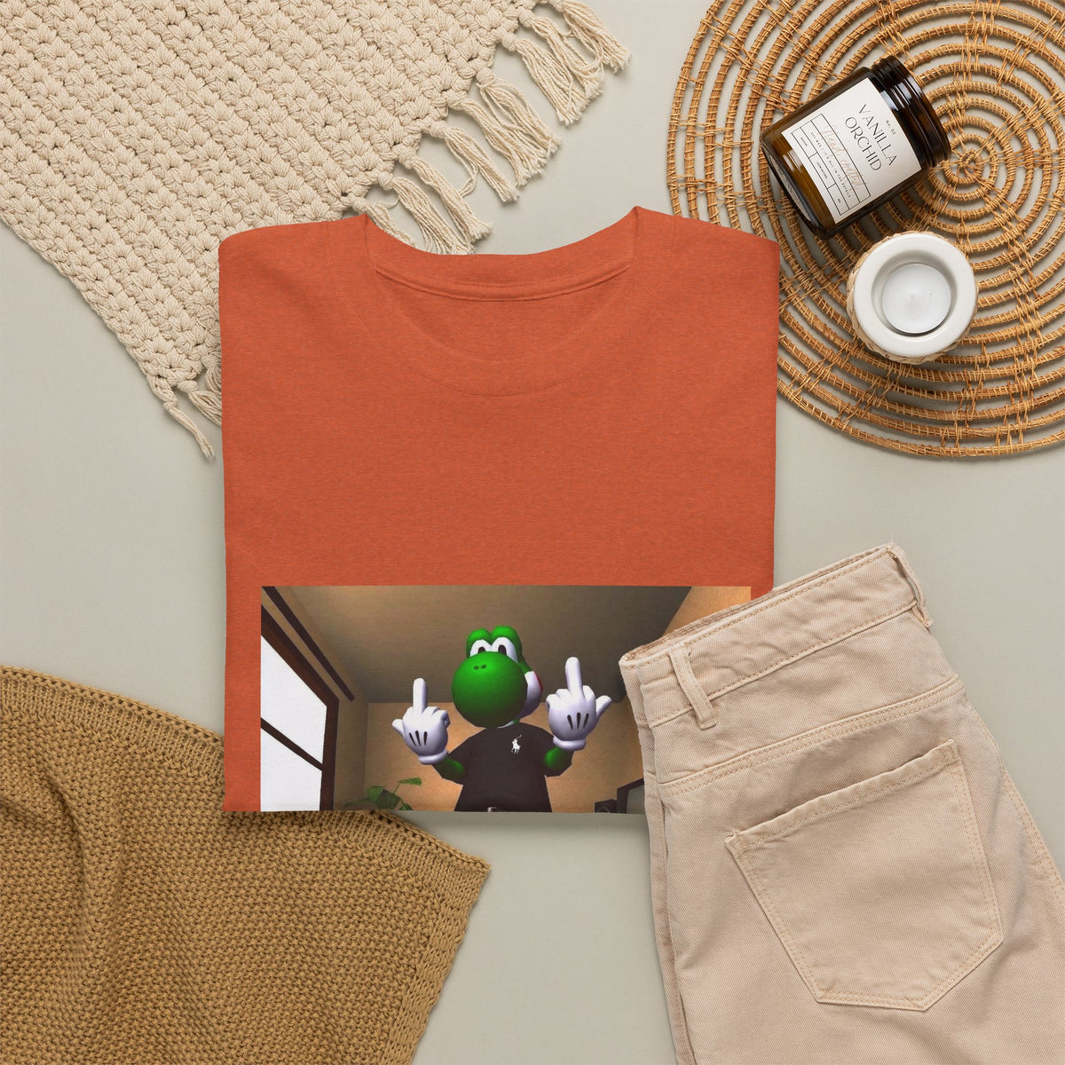 Yoshi Flipping Off In The Living Room Tee