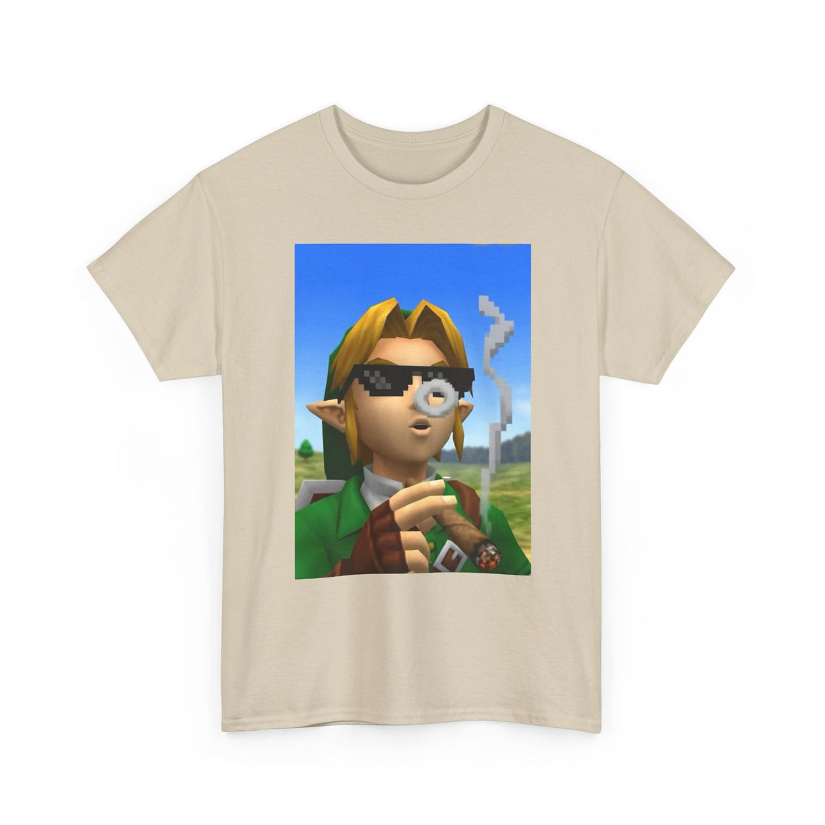 Pixelated Link Smoking With Deal With It Glasses