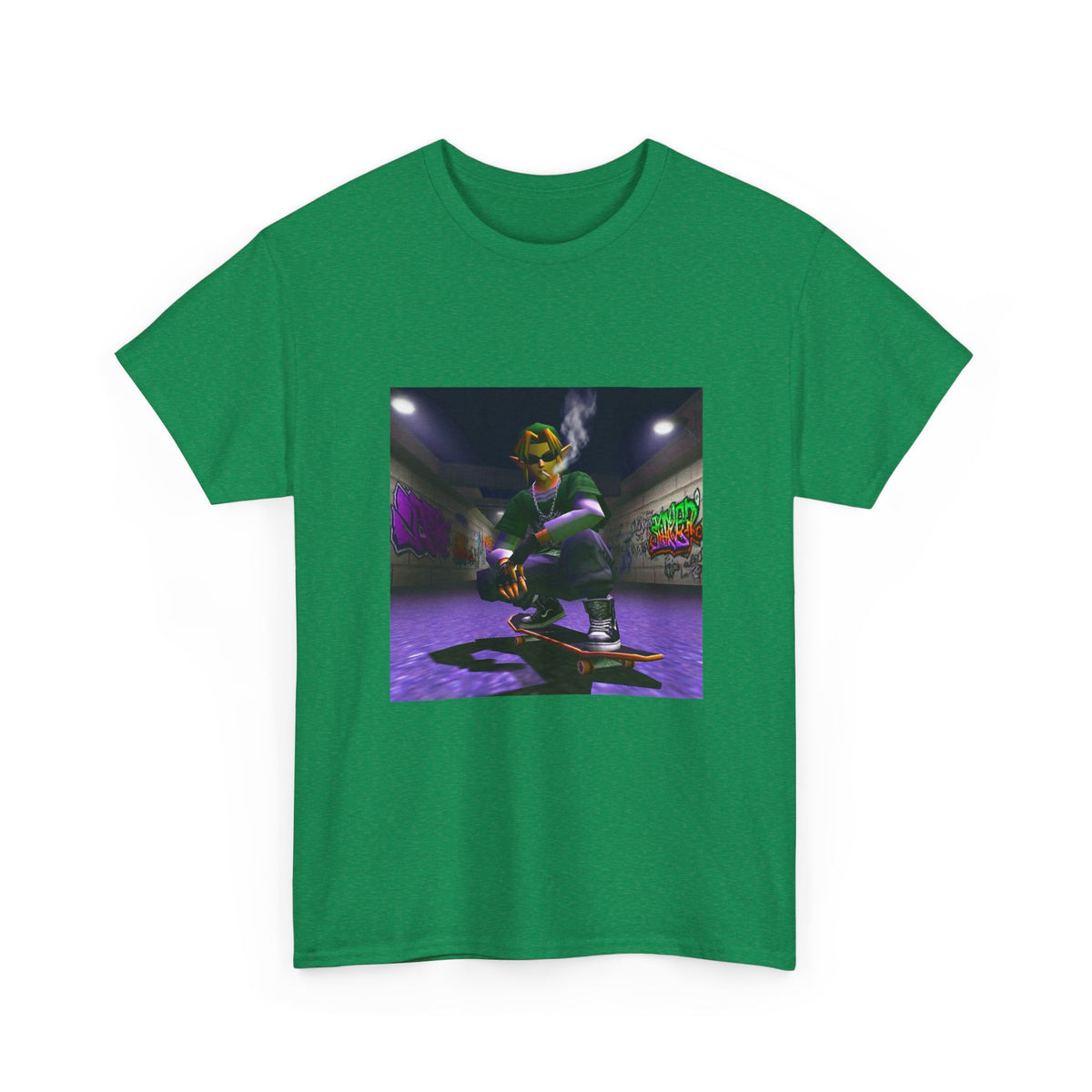 Stoner Link Skateboarding In Graffiti Alley Tee