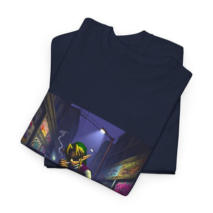 Streetwise Elf Smoking In Alley Tee