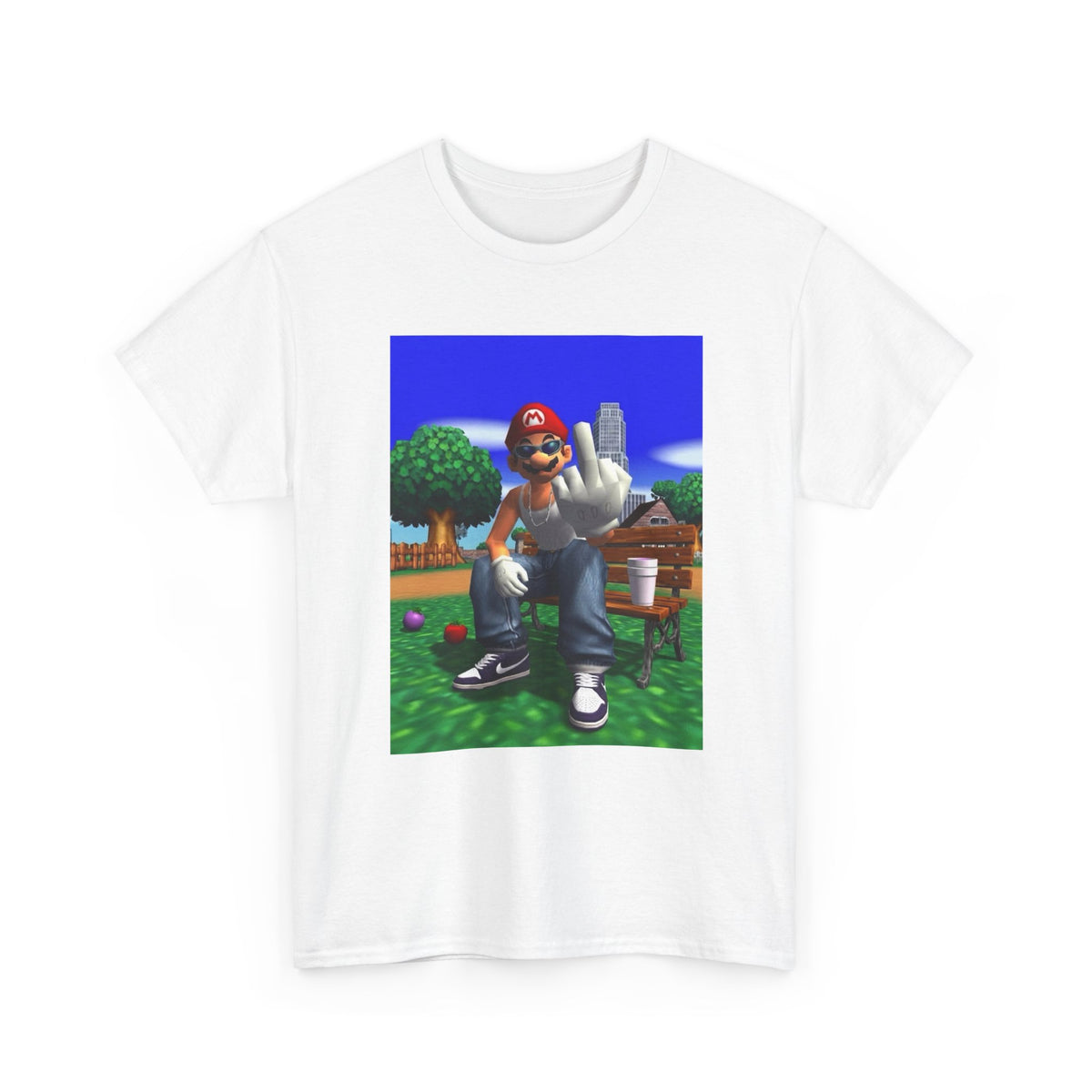 Thug Mario Flipping The Bird Tee