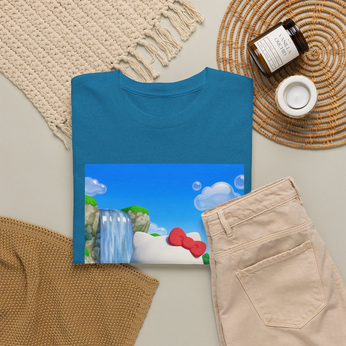 Kitty Flips The Bird Waterfall Tee