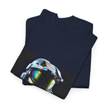 Holographic Cybernetic Sentinel Chrome Helmet Tee