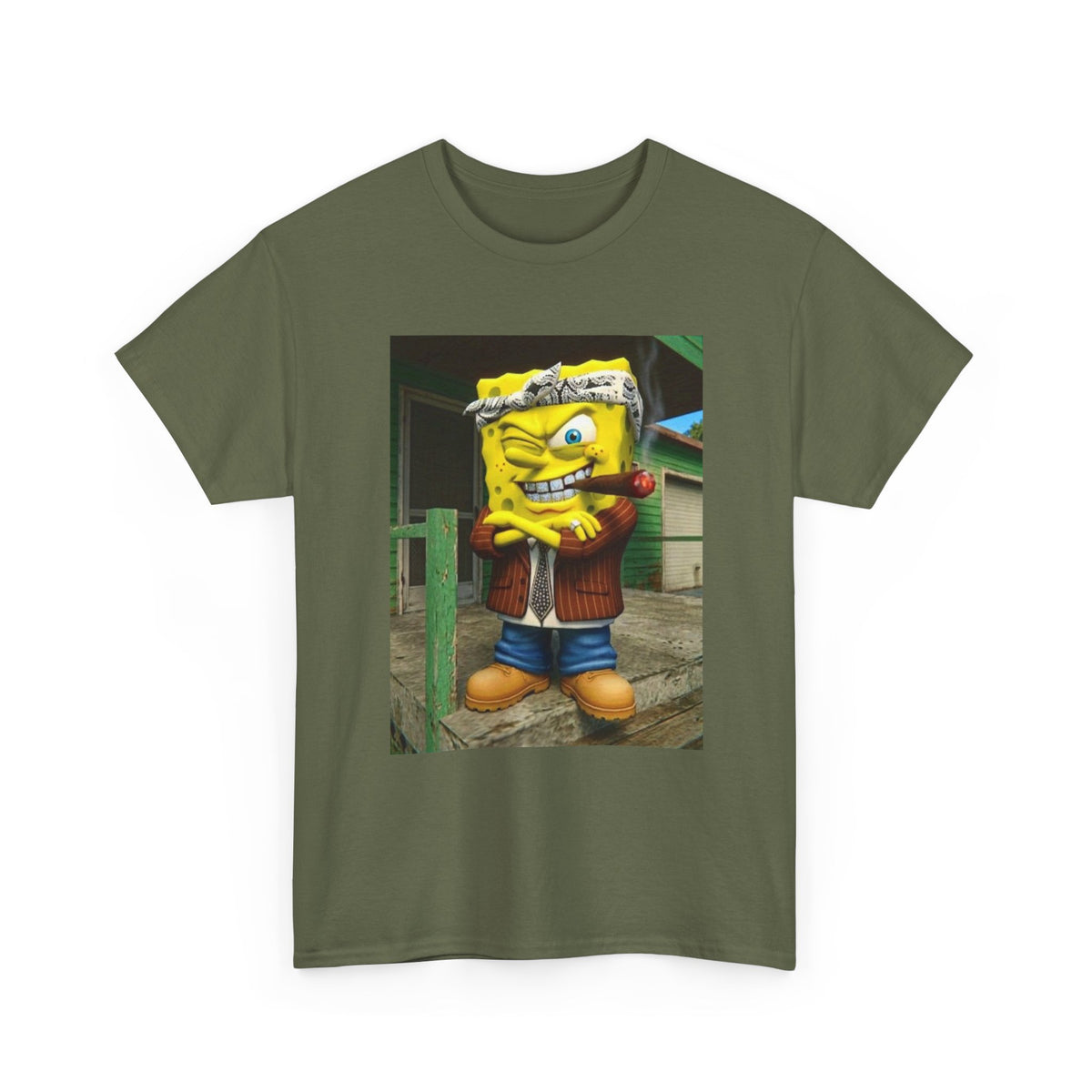 Gangster Sponge Winking and Smoking