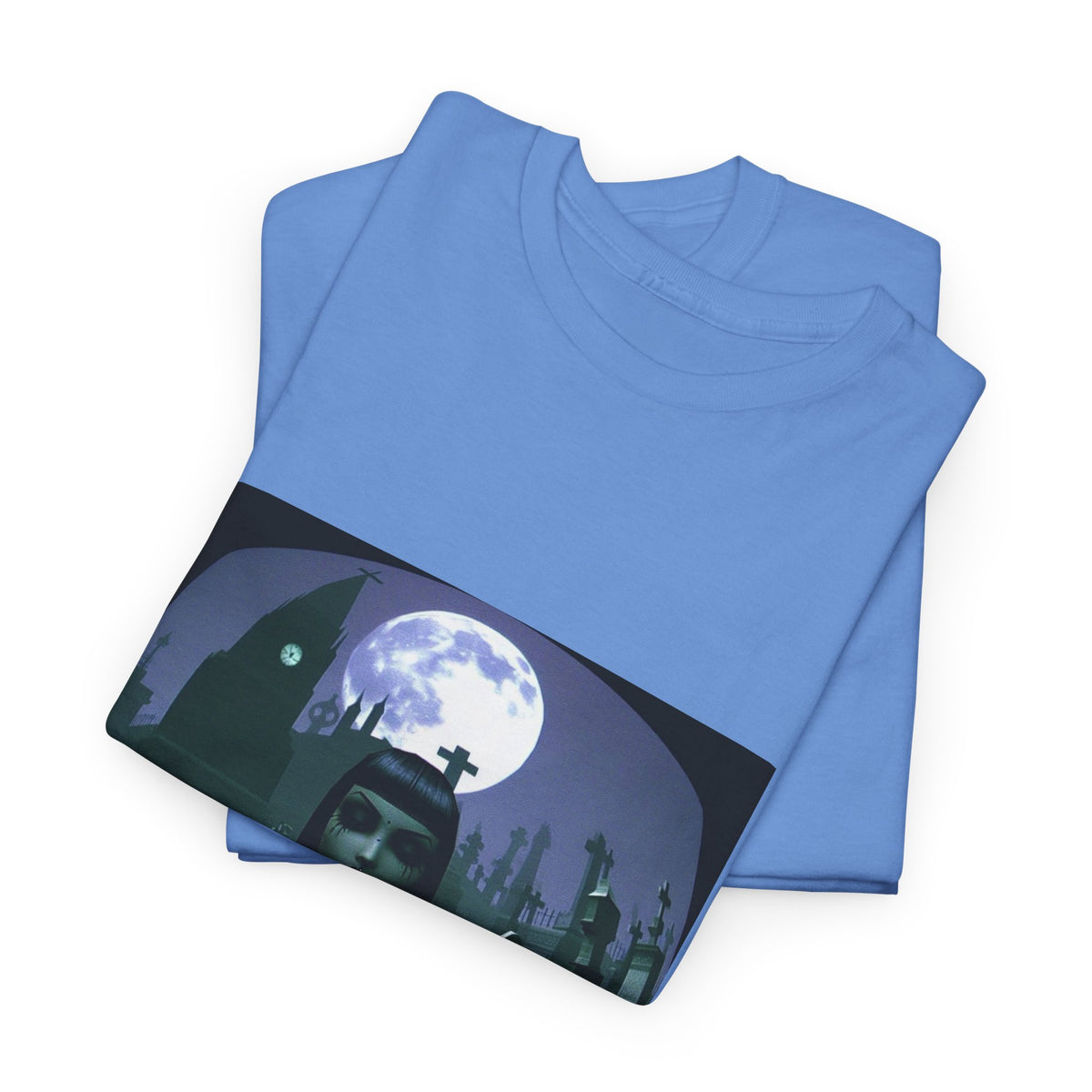 Goth Sim Smoking In Cemetery Moonlight Tee