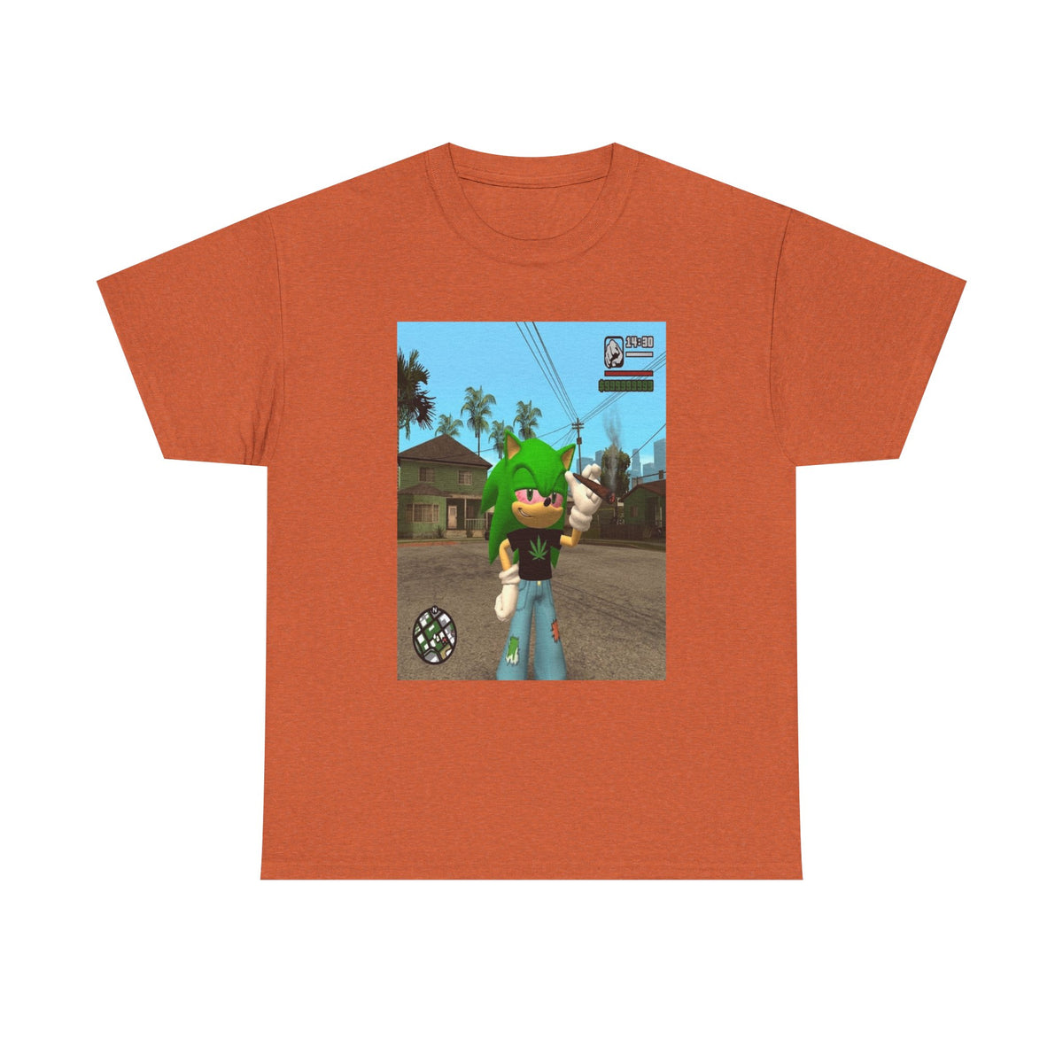 Chill Green Hedgehog Smoking Blunt Tee