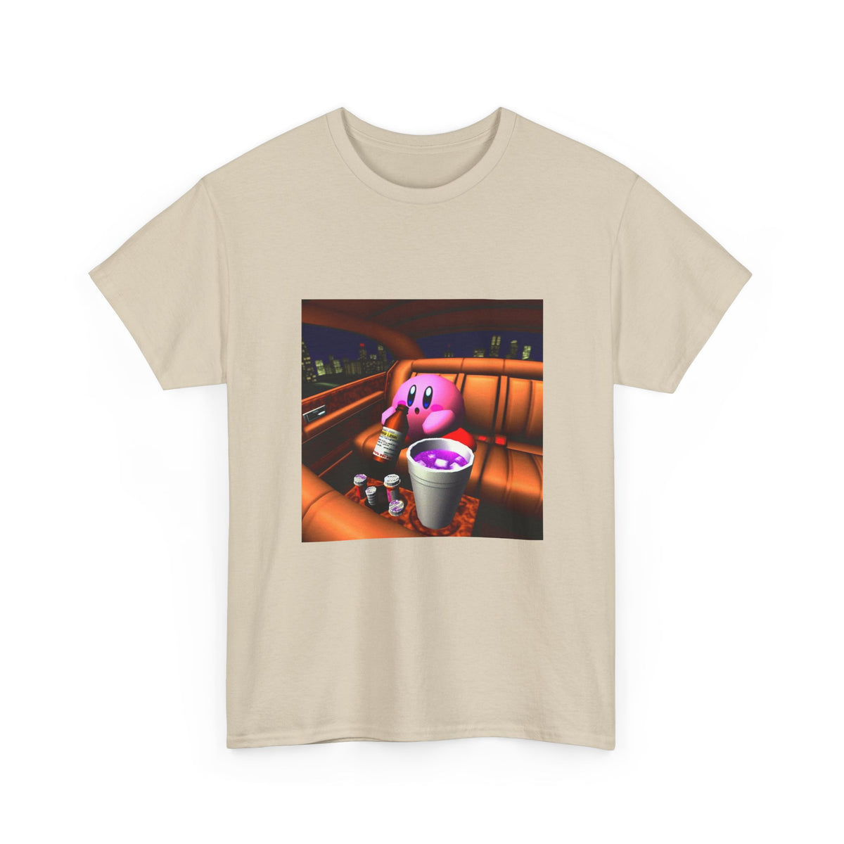 Kirby Sipping Lean In The Car Tee