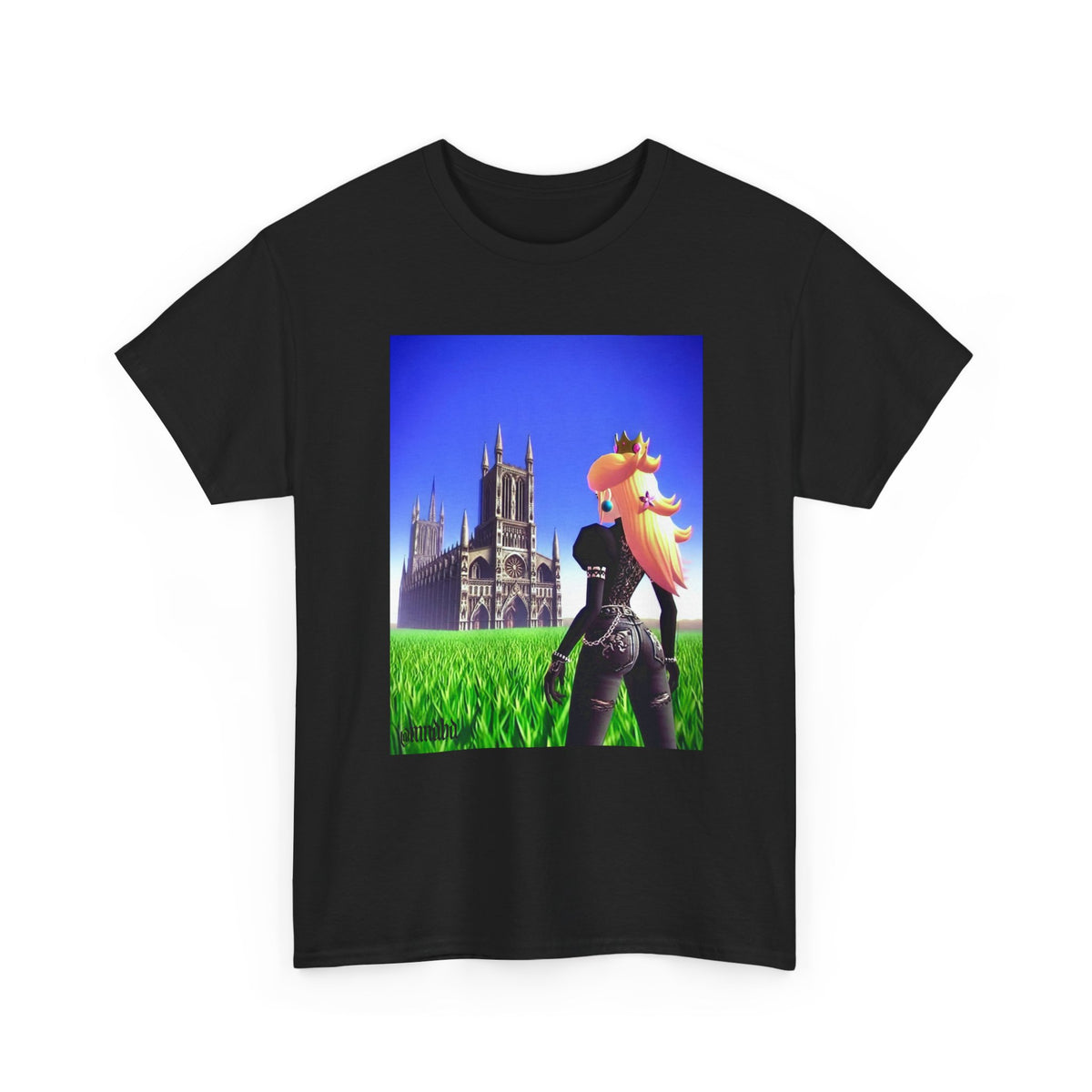 Gothic Princess Peach Gazing At Cathedral
