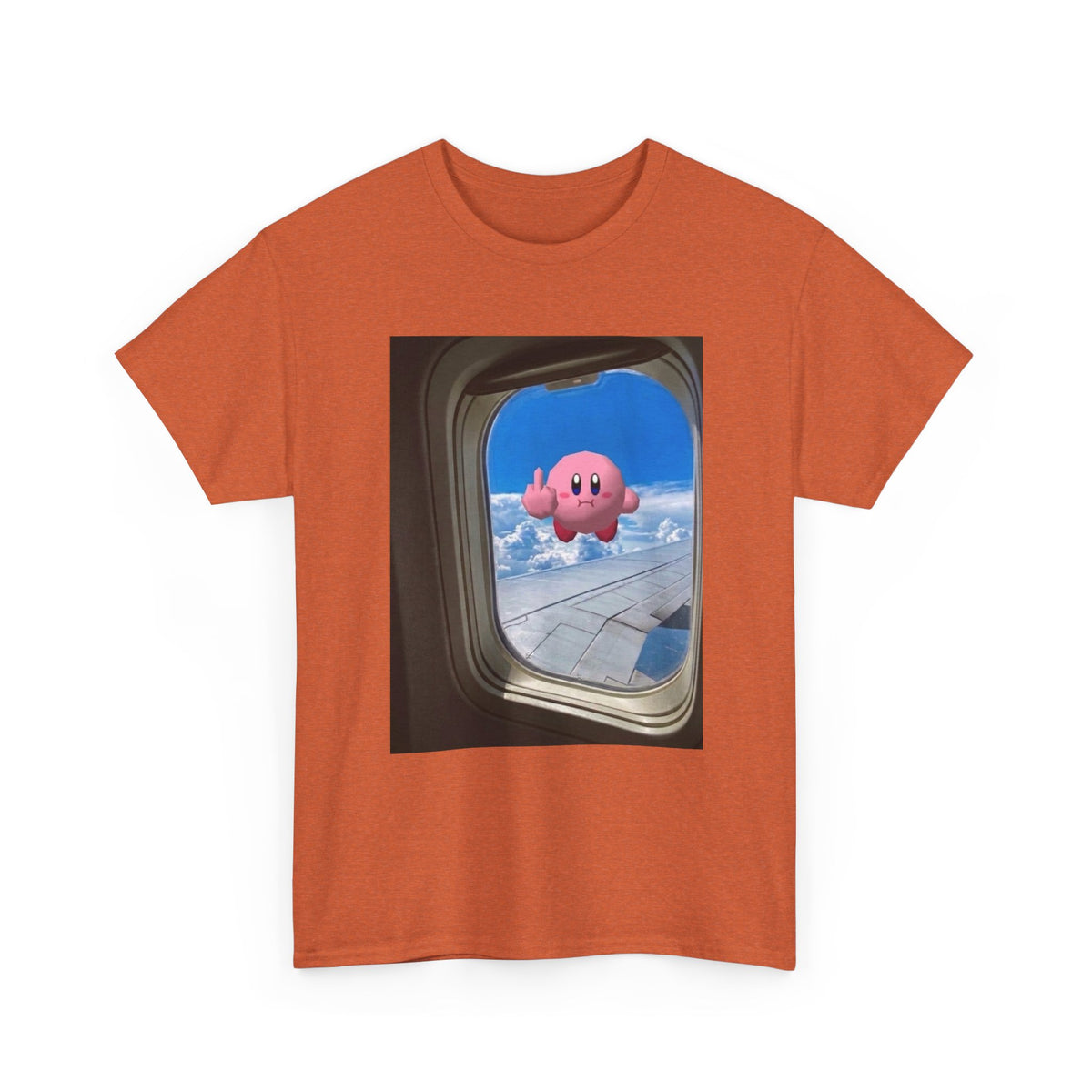 Kirby Flipping Off Airplane Window Tee