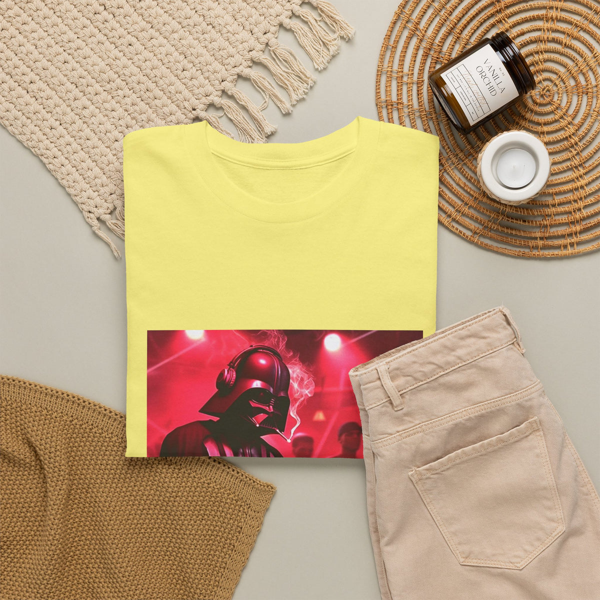 Darth Vader DJ Mixing And Smoking Tee