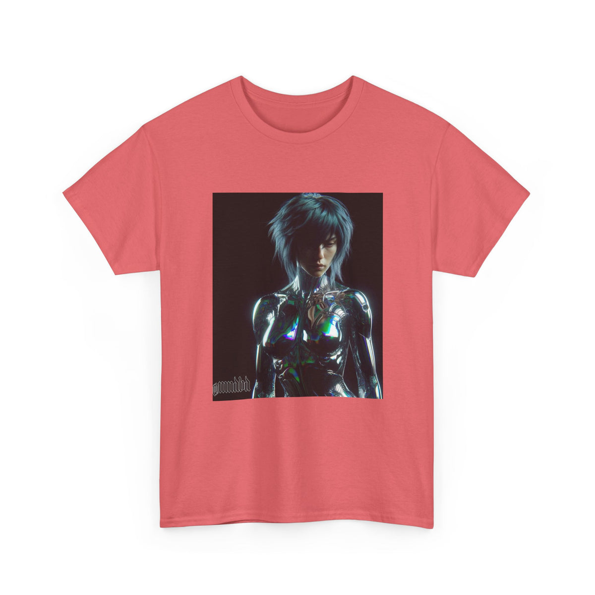 Chrome Cybernetic Woman Contemplating