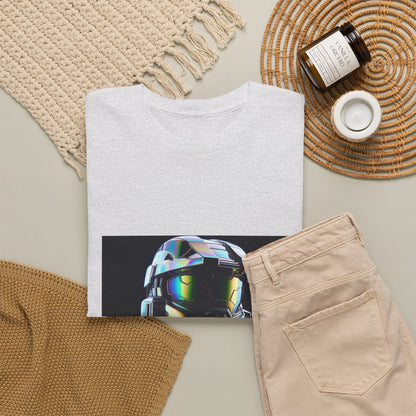 Holographic Cybernetic Sentinel Chrome Helmet Tee