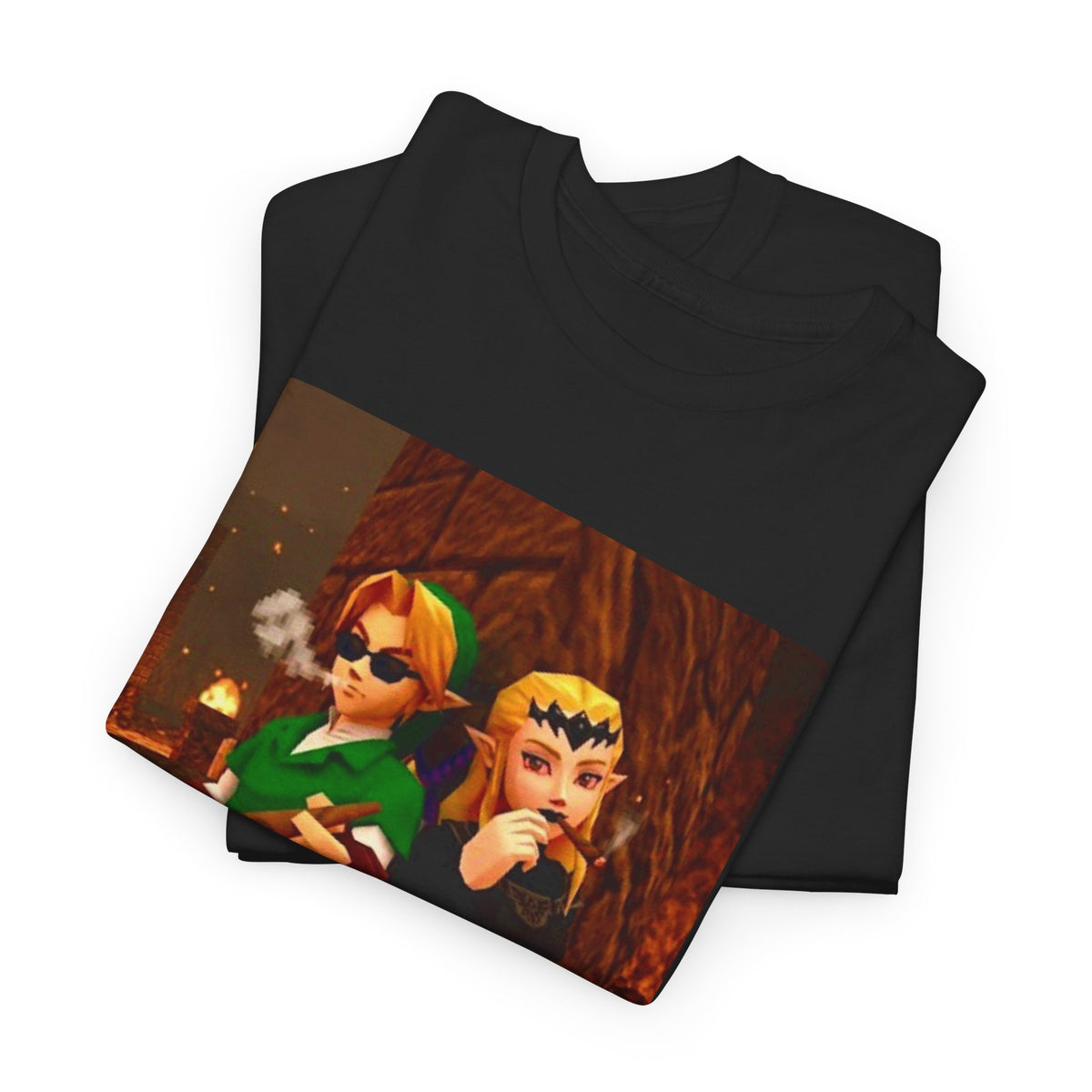 Link and Zelda Chillin' With Cigars Tee