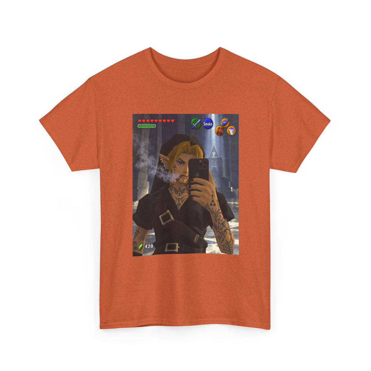 Edgy Link Smoking Selfie Tee
