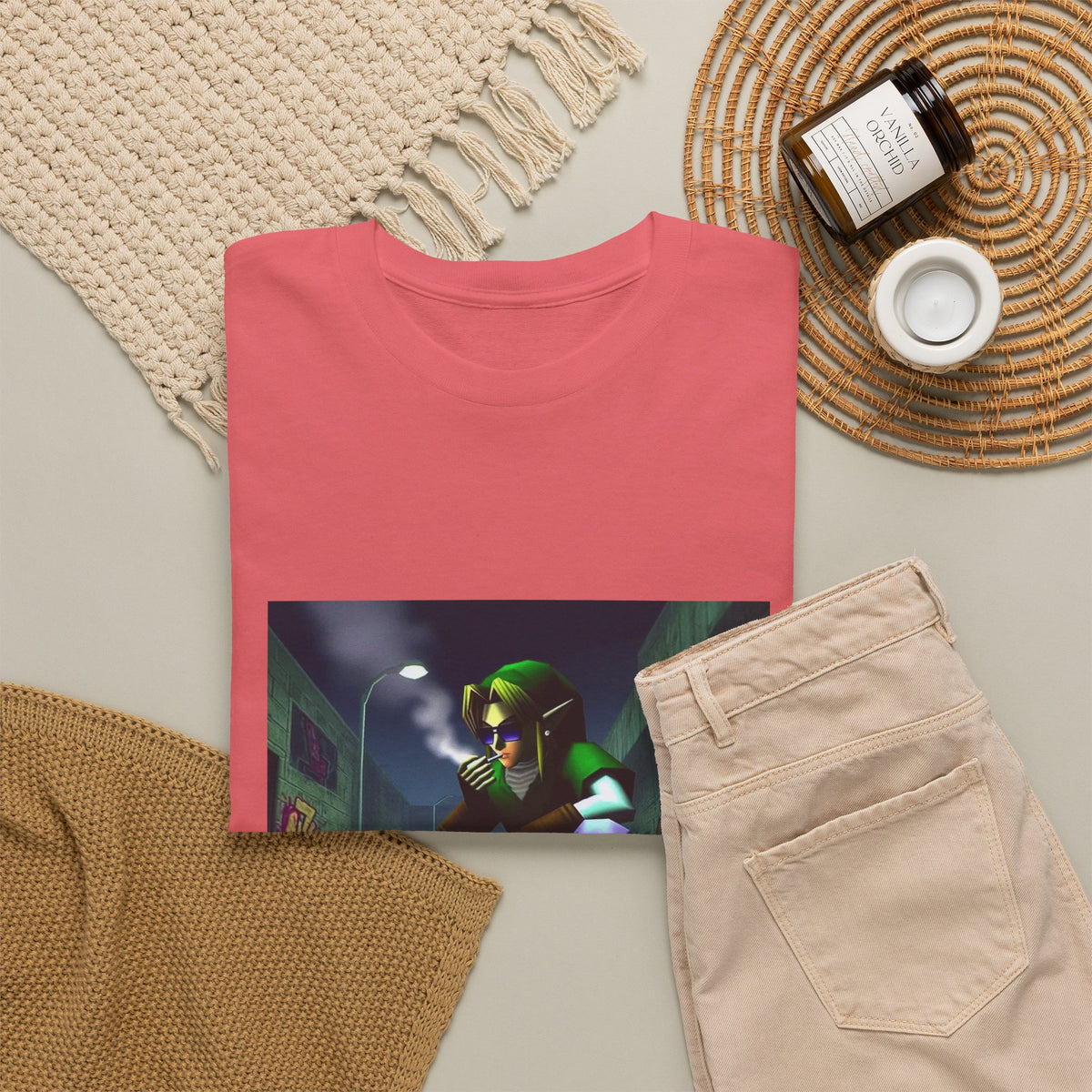 Skater Link Smoking In Dark Alley Tee