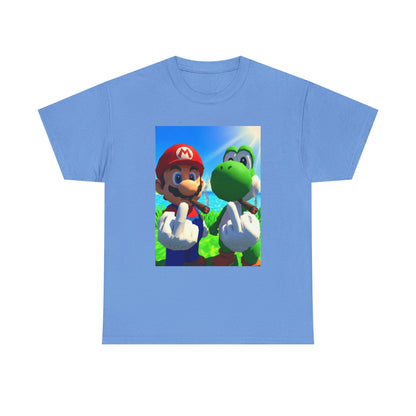 Mario And Yoshi Flipping The Bird
