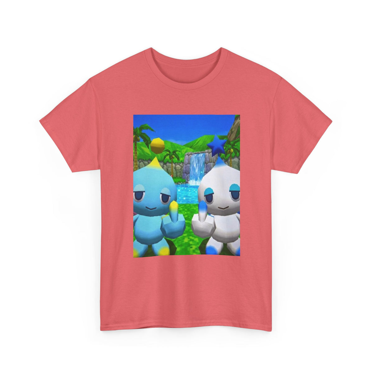 Chao Flipping Middle Fingers At Waterfall