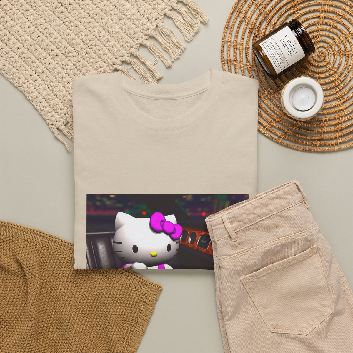 Hello Kitty Pouring Lean In Car Tee