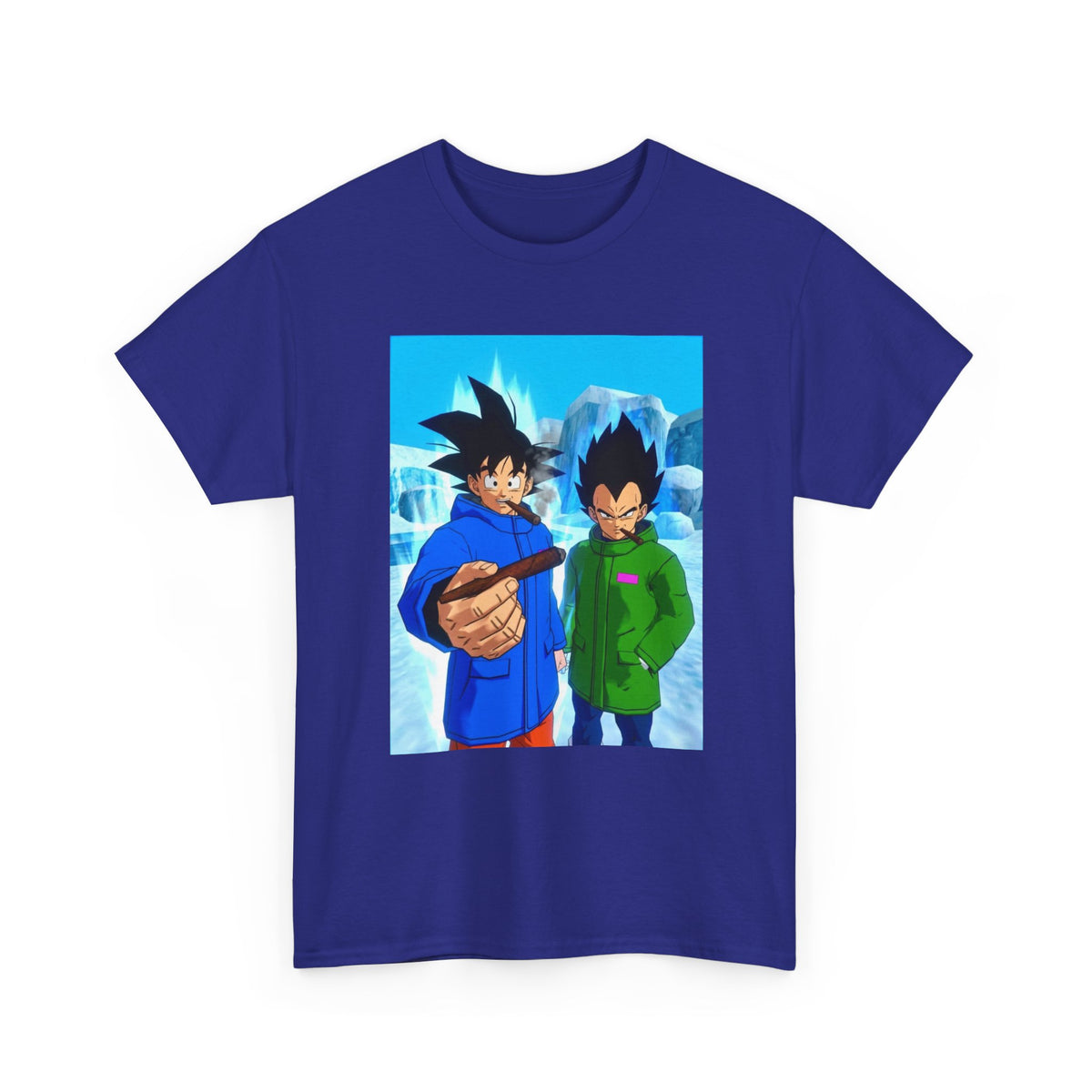 Goku and Vegeta Chilling in Icy Scene Tee
