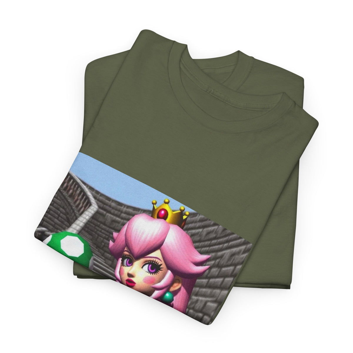 Goth Peach Holding A Green Mushroom Tee