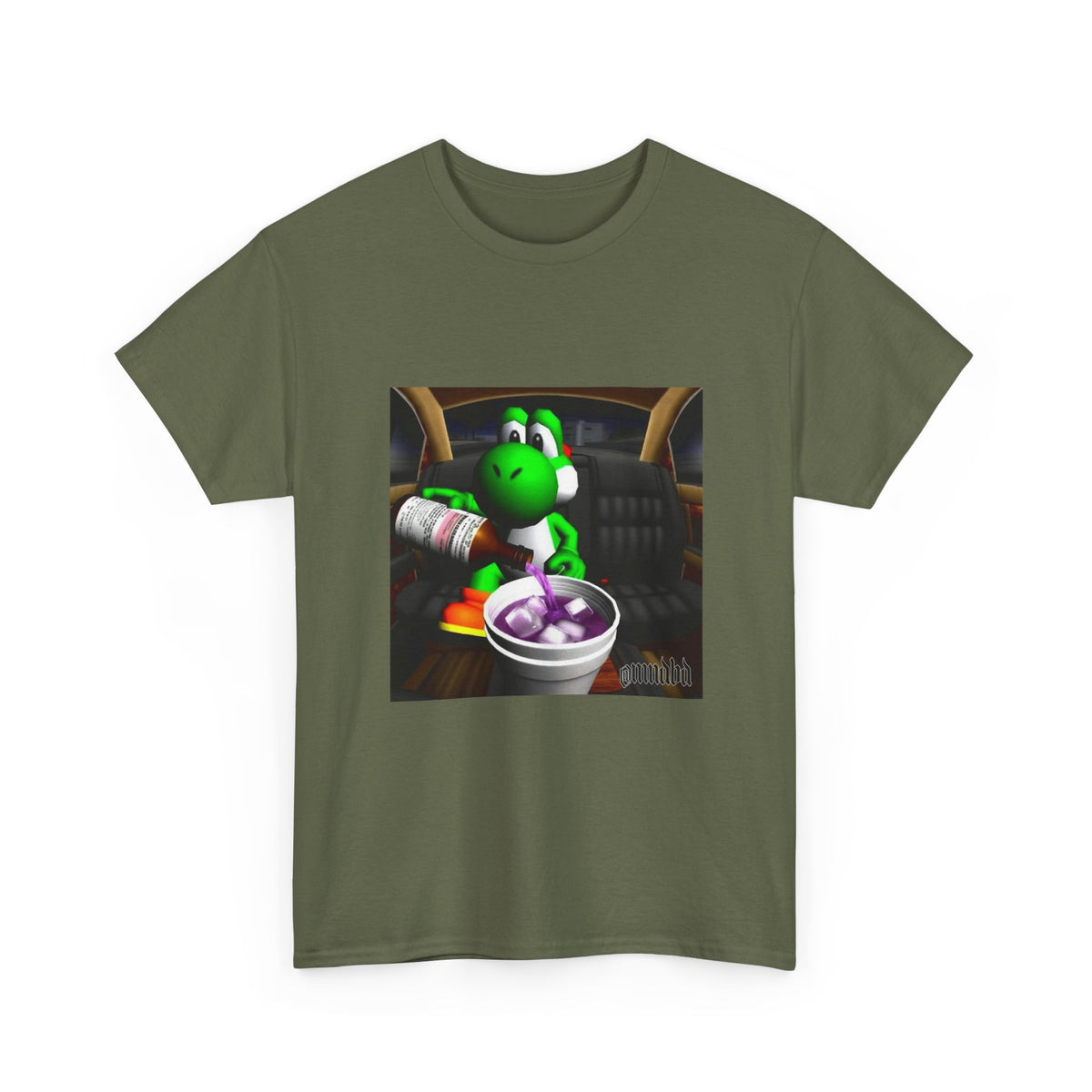 Yoshi Pouring Up Lean In A Car