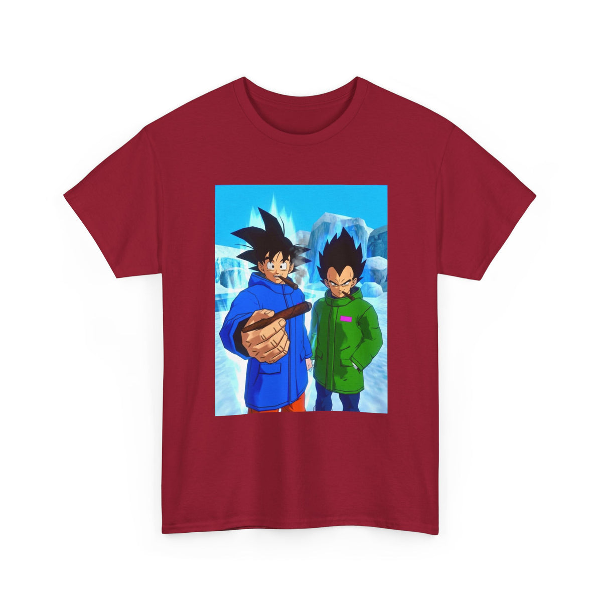 Goku and Vegeta Chilling in Icy Scene Tee