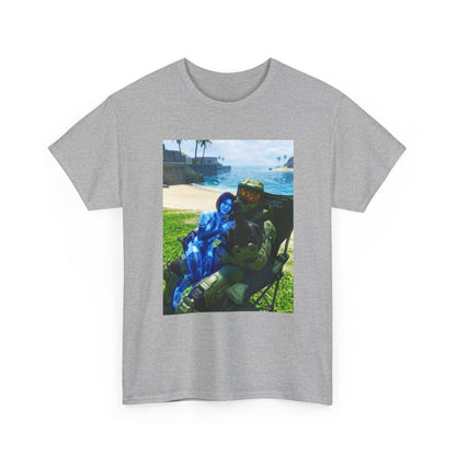 Master Chief And Cortana Beach Chill Tee
