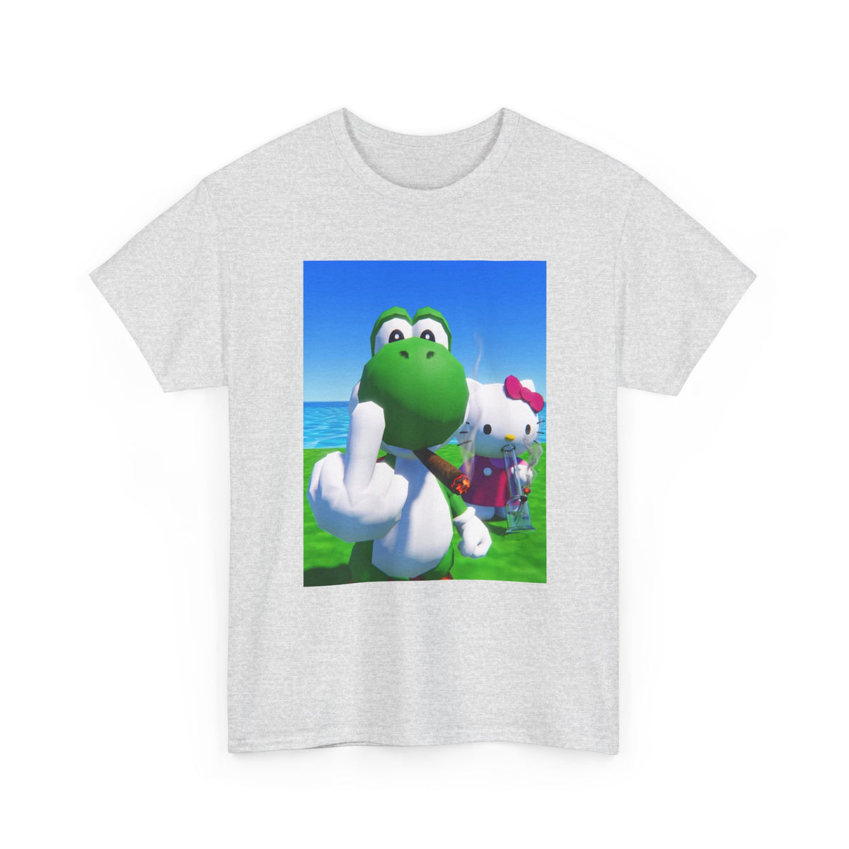 Yoshi Giving Finger And Hello Kitty Bong Rip