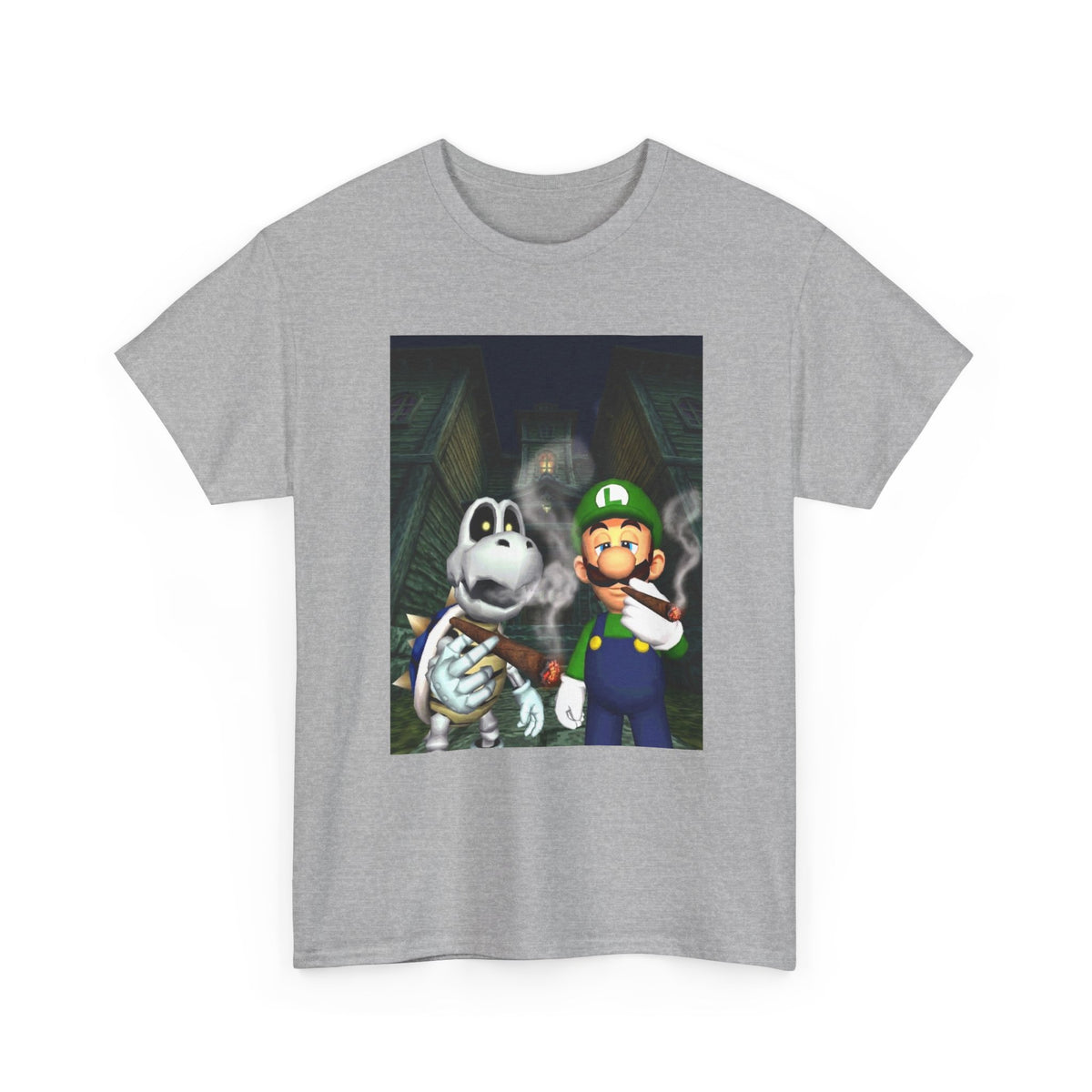 Luigi And Dry Bones Smoking In Spooky Mansion