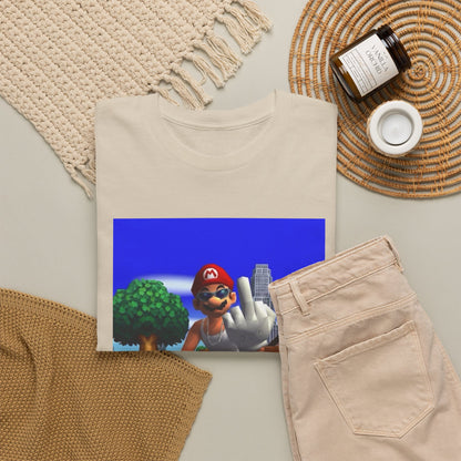Thug Mario Flipping The Bird Tee