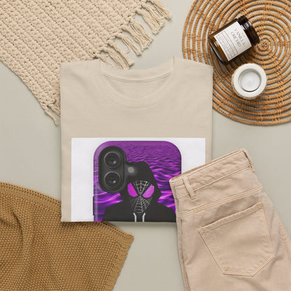 Pixelated Web-Slinger Holding Purple Drink Tee