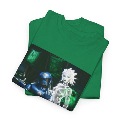 Cyborg & Hologram Flipping The Bird Tee